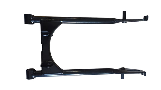 Black metal stand on a light gray surface