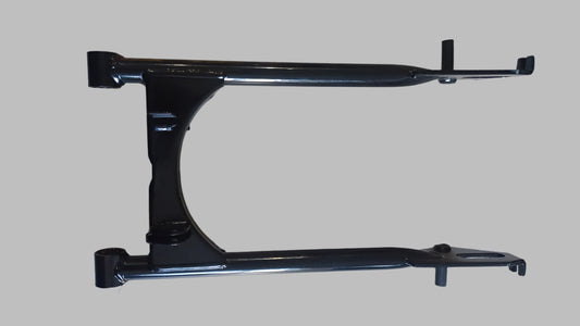 Black metal stand on a light gray surface